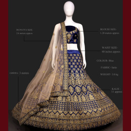 CLK-AMBIKA BLUE ( SATIN LEHENGA )