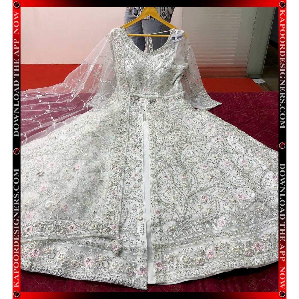 10052-NEW SHERWANI WHITE ( VIDEO LINK AVAILABLE IN DESCRIPTION )