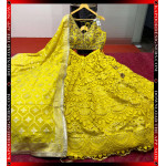 10052-UPADA LEHNGA TWO YELLOW ( VIDEO LINK AVAILABLE IN DESCRIPTION )