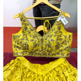 10052-UPADA LEHNGA TWO YELLOW ( VIDEO LINK AVAILABLE IN DESCRIPTION )