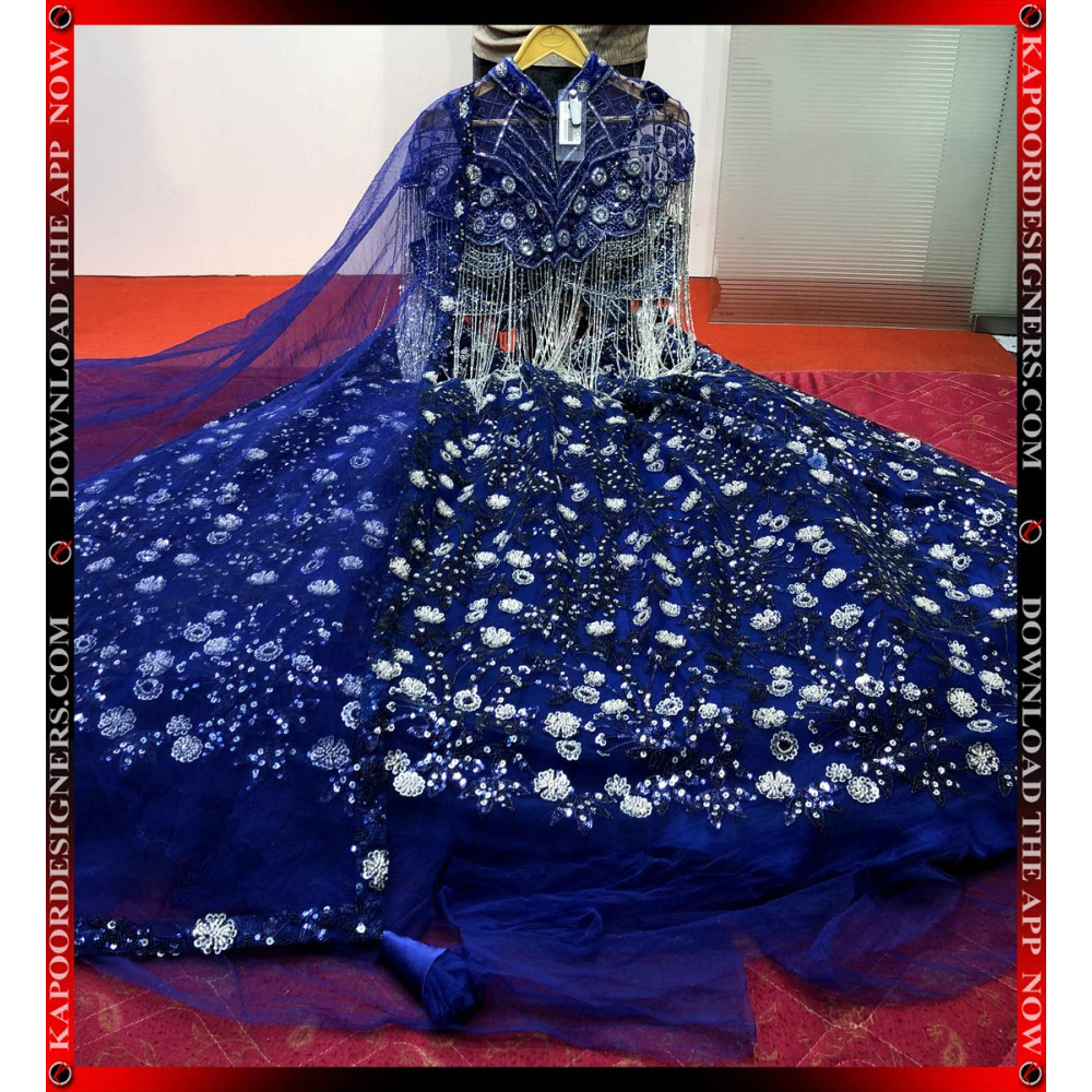 10052-BRIDAL LEHENGA ROYAL BLUE ( VIDEO LINK AVAILABLE IN DESCRIPTION )