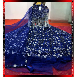 10052-BRIDAL LEHENGA ROYAL BLUE ( VIDEO LINK AVAILABLE IN DESCRIPTION )