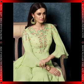 SKS-BREEZE-3088 GREEN ( SATIN GOWN )