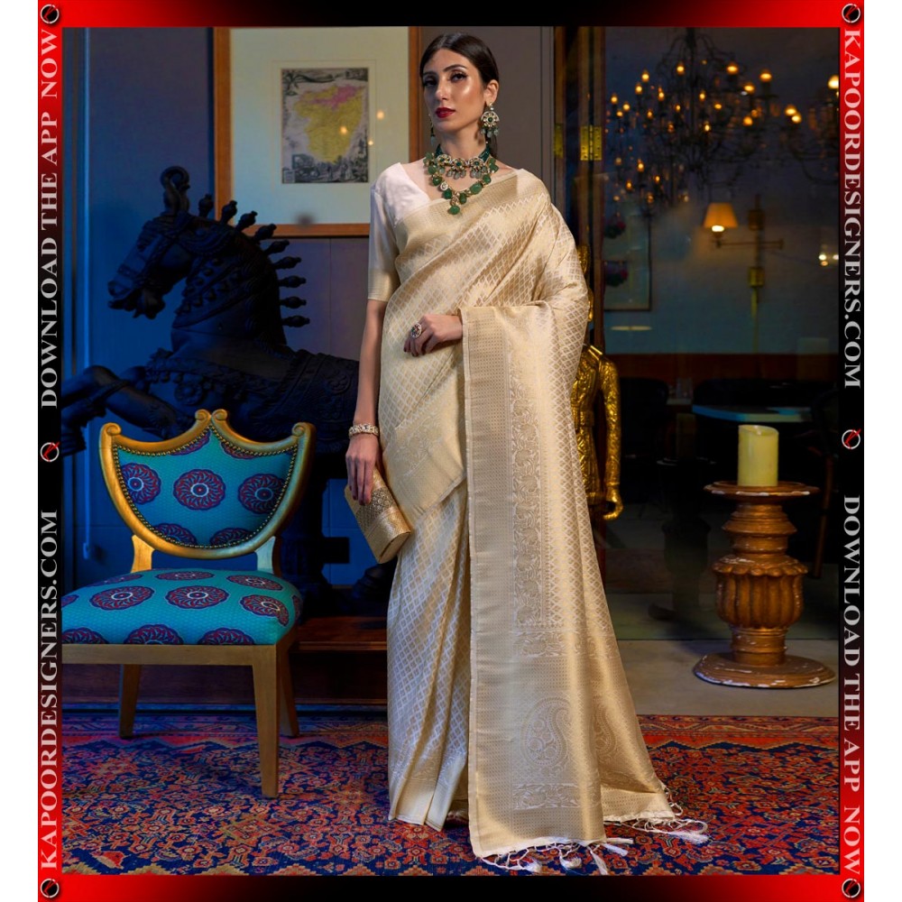 Buy Leeza Store Women'S Mesmerising Beige Colored Cotton Silk Golden Zari  Tree Pattern Ethnic Motifs Saree With Unstitched Blouse Design Made Using  Zari Work Online at Best Prices in India - JioMart.